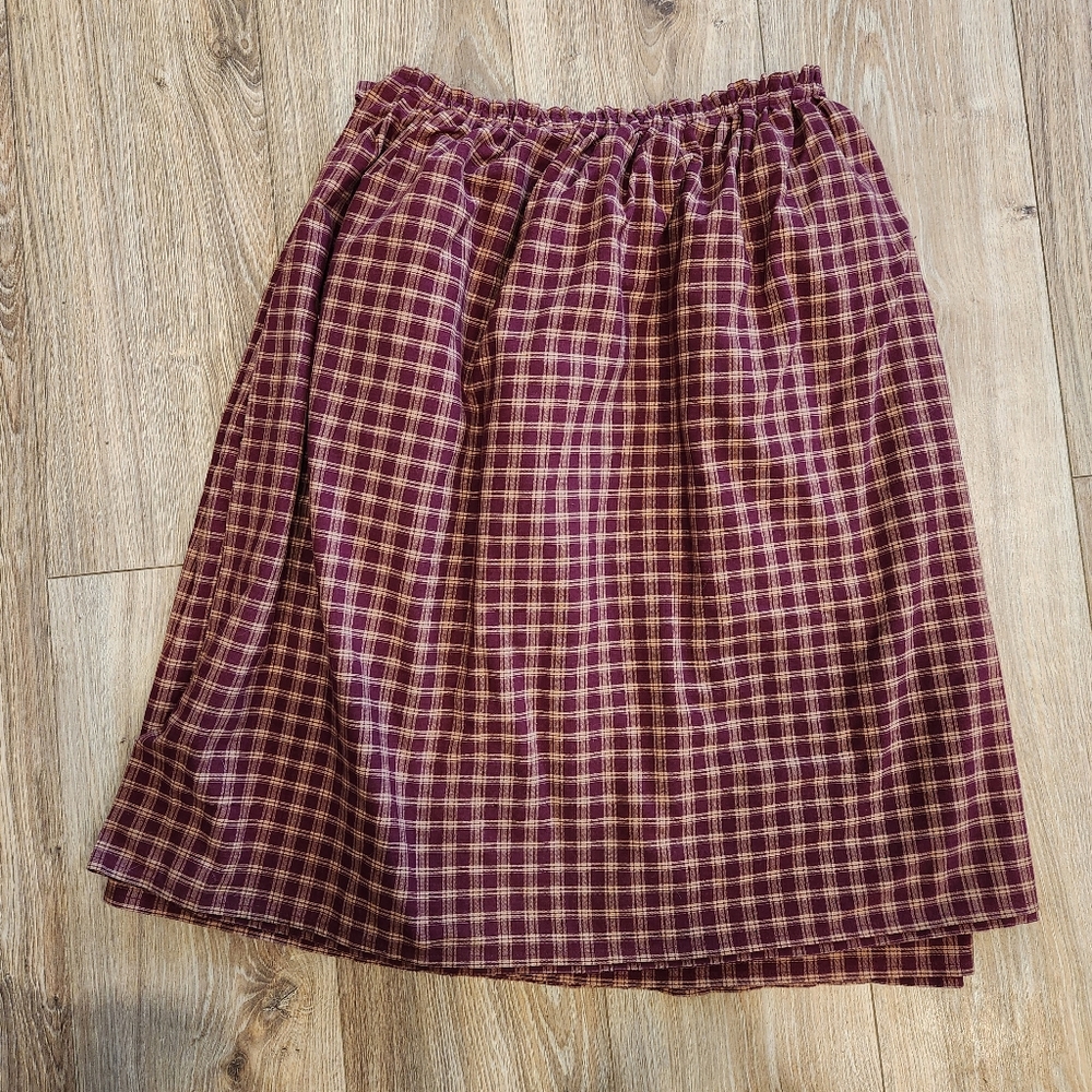 PLAID STURBRIDGE WINE TABLE SKIRT/MATERIAL FARMHOUSE COTTON